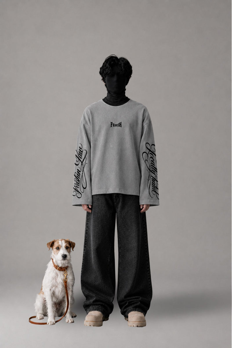 Signature Henley Waffle Gray